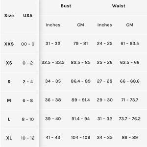 house of harlow size chart